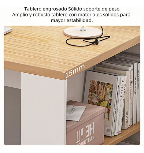 Escritorio Librero Ejecutivo Para Computadora Diseño Moderno Blanco/madera