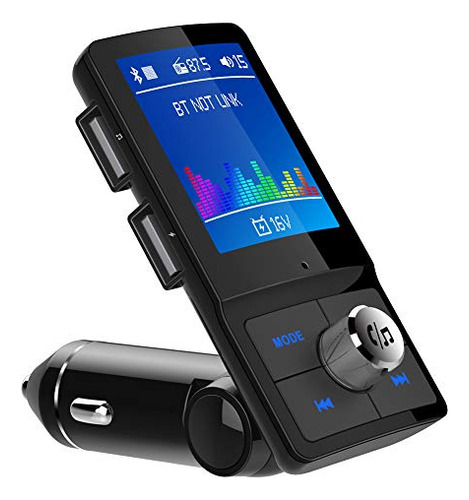 Ilokey Bluetooth Fm Transmitter For Car 1.8  Color Screen Di