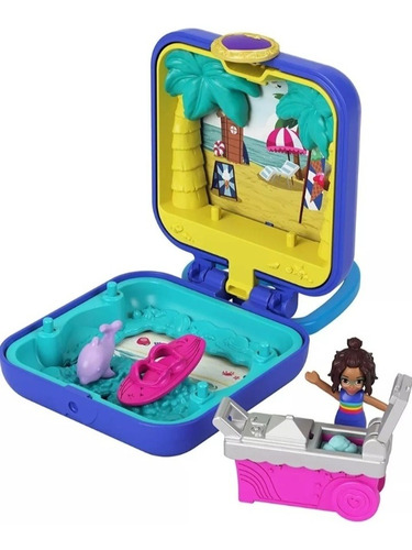 Polly Pocket Muñeca En La Playa Y Carrito De Helados (Usado)