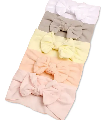 Laços De Bebê Faixinha Macia Turbante Laço 5 Unidades