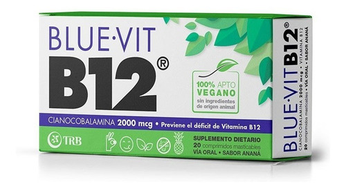 Blue Vit B12 2000mcg 100% Vegano 20 Comp Mast
