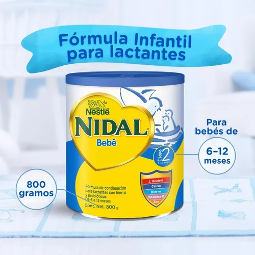 Leche de fórmula en polvo Nestlé Nidal 2 en lata de 800g - 6 a 12 meses