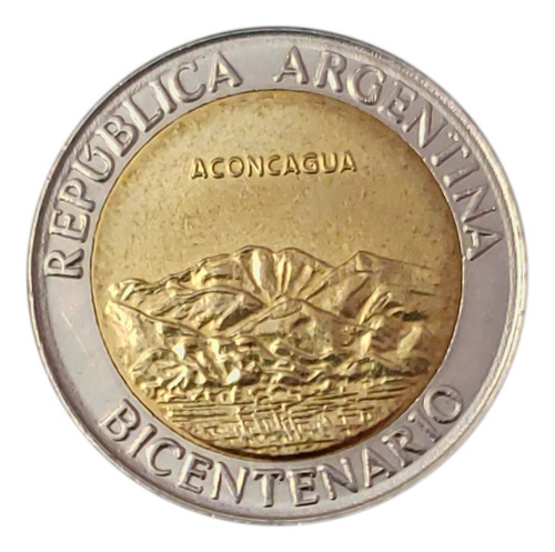 Moneda 1 Peso Argentina Aconcagua 2010 Pieza 2413 Error Mdo