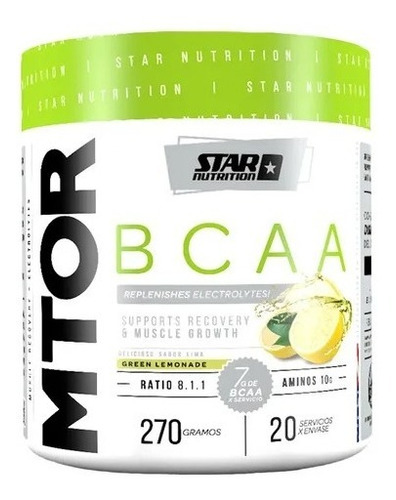 Aminoácidos Star Nutrition Mtor Bcaa 270 Grs