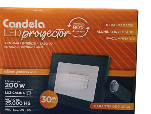 Imagen 3 de 3 de Reflector Proyector Aluminio Led 30w Luz Calida Candela