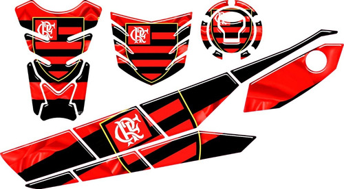 Imagem 1 de 1 de Adesivo Tanque Bocal Rabeta Escape Fan Titan 160 Flamengo