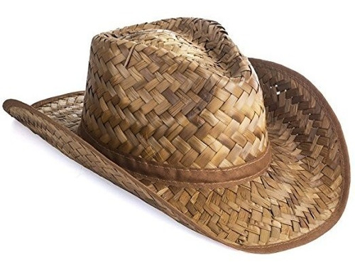 Tan Tejido De Paja Sombrero De Vaquero Laminado Por Toy Ee.u