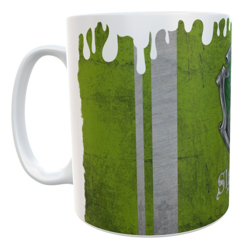 Taza Blanca - Harry Potter Casa Slytherin
