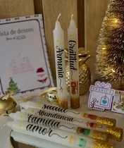Comprar Velas Navideñas Personalizadas Promoción Pack 7 Velas 13 Cm