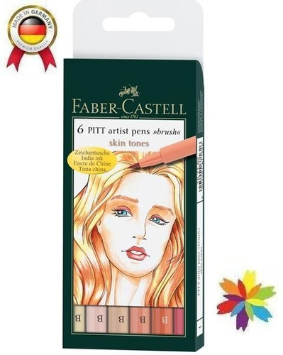 Marcadores Pitt Brush Faber Castell Skin X 6 Barrio Norte