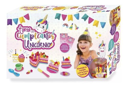 Juguete Torta Cumpleaños Unicornio Grande Musical Luces