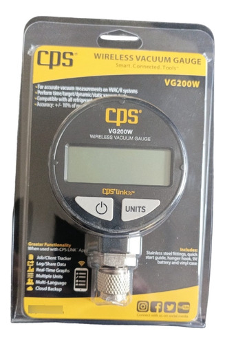 Vacuómetro Medidor De Vacío Digital Cps Wireless Vg200w