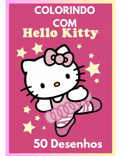 Kit 10 Livros Para Colorir Hello Kitty Festa das Cores Atacado