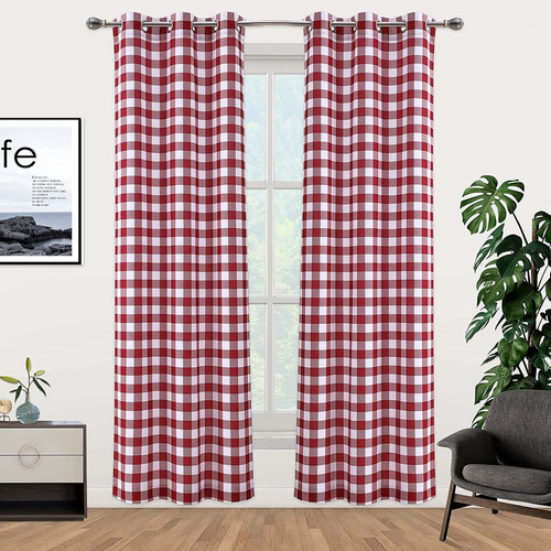 Living Room Curtains 84 Inches Long Alo Plaid Curtains ...