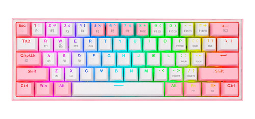 Imagen 1 de 5 de Outlet Teclado Redragon Fizz Pro White/pink K616rgb Sw Red