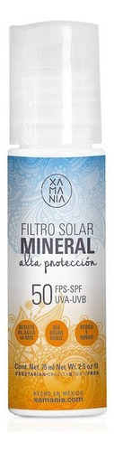 Filtro Solar Mineral 50 Fps-spf 75ml Xamania Biodegradable