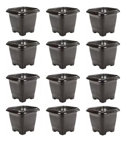 12 Vasos Plástico Preto Mudas 800 Ml Mudas Plantas Flores