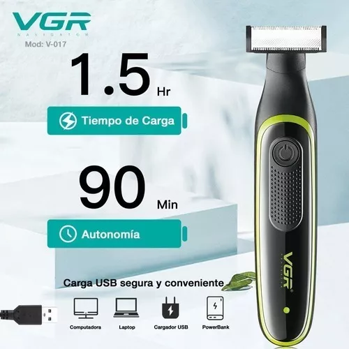 Maquina Afeitar Eléctrica Recargable Seco Húmedo Vgr V-017 - $ 82.297