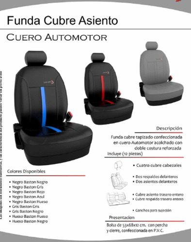 Funda Cubre Asiento Cuero Automotor  Mkr Ford Nueva Kuga