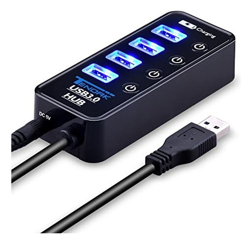 Hub Usb 3.0, Hub Usb Tendak Con 4 Puertos De Datos Usb 3.0 +