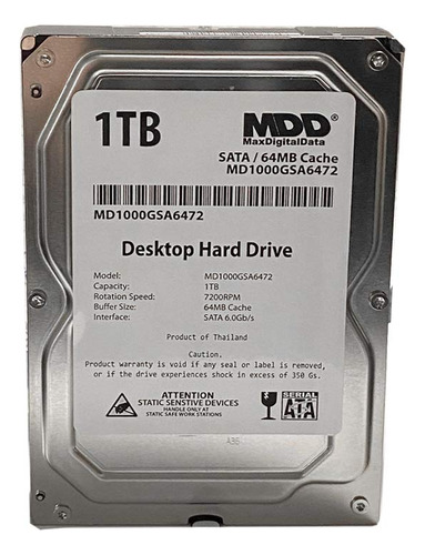 Maxdigitaldata Mdd (mdgsa) 1tb 64mb Caché Rpm Sata 6.0gb/s.