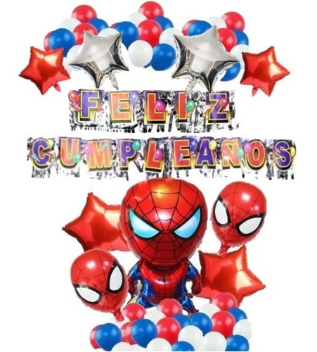 Set Completo Globo Grande Spiderman 40 Pcs