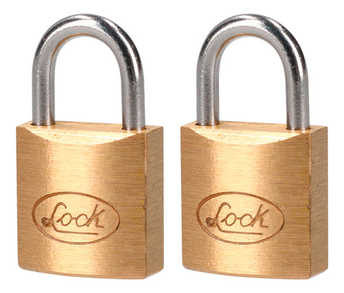 Candado Para Cortina De Latón Llave Estándar 2 Pzs 20mm Lock