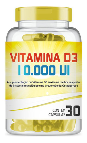 Vitamina D 10000ui Com 30 Cápsulas