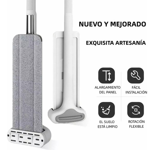 Trapeador Microfibra Plano Auto Exprime Mechudo Compacto Mop
