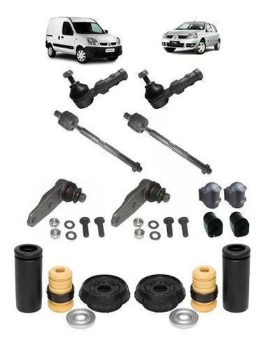 Kit Pivo Bucha Axial Terminal Coxim Batente Clio Ii Kangoo