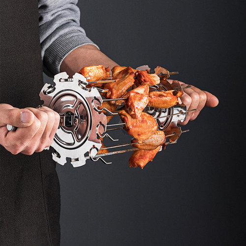 Rotisserie Brochetas Estante Horno Kebab Maker Parrilla