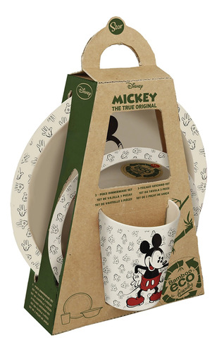 Set De Platos De Bamboo Mickey
