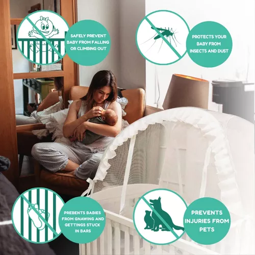 Tienda de campaña para cuna de bebé, toldo para cama de bebé, mosquitera,  red emergente, protección contra mosquitos, color blanco