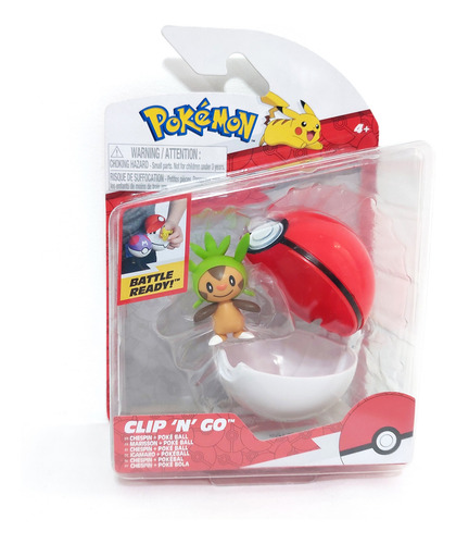 Chespin + Poké Ball - Clip 'n' Go - Pokémon Jazwares (Usado)