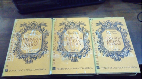 Libro Historia De La Indias Bartolomé De Las Casas 3 Tomos