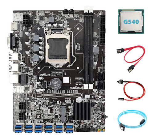 Placa Base B75 Eth Miner De 12 Pcie A Usb+cpu G540+sata3.0 S