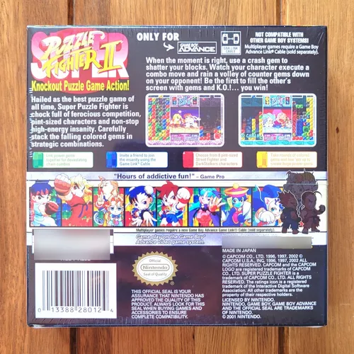 Jogo Super Puzzle Street Fighter Ii - Game Boy Advance Gba