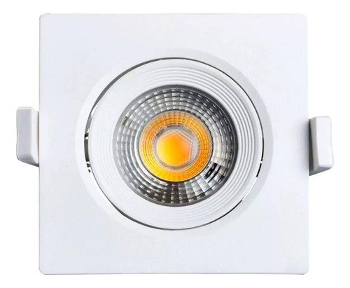 Spot Led Quadrado Direcionável Embutir 7w Cor Branco Quente 3000k 110V/220V