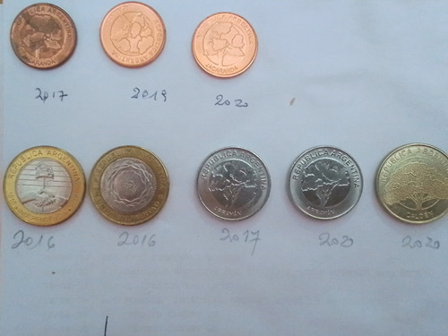 Monedas Serie Árboles, Lote 1 Peso, 2 Y 5 Pesos, 10 Pesos (8