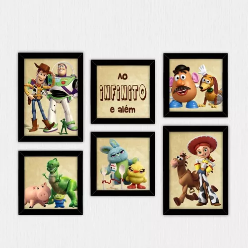 Kit com 3 Quadros Decorativos Toy Story - Ao Infinito e Além