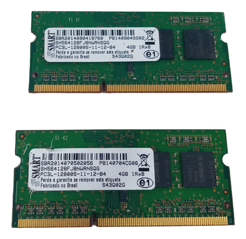 Kit C/2 Memória Smart Ddr3 Pcl3 -12800 4g Para Notebooks (Usado)