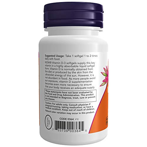 Ahora Alimentos Vitamina D-3 400 Ui Softgels, 2 Pk, Lm4wi
