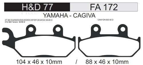 Imagen 3 de 6 de Pastilla Freno Fa 172 Ebc (hd77)