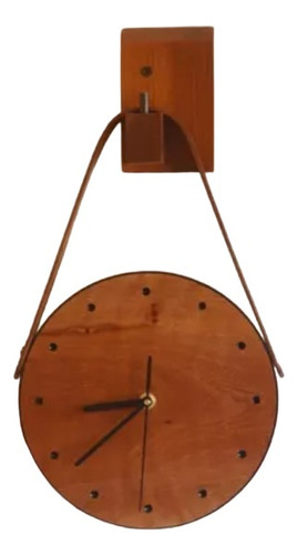 Reloj De Pared Madera Artesanal Grueso Colgante