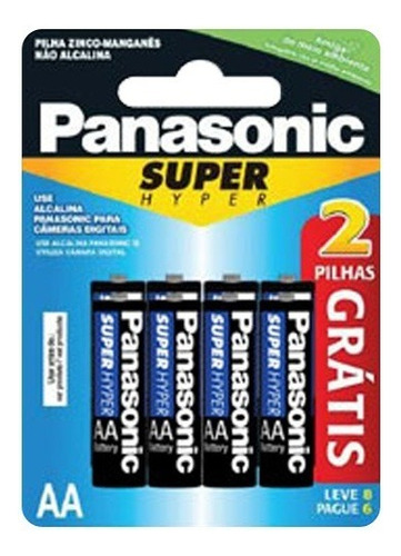Pilha Aa Panasonic Comum Leve 8 Pague 6 Pilhas Antivazamento
