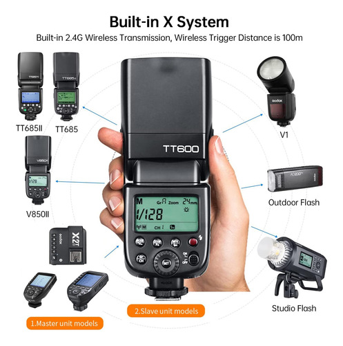 Flash Speedlite Godox Tt600 Inalámbrico De 2,4 G Para Canon