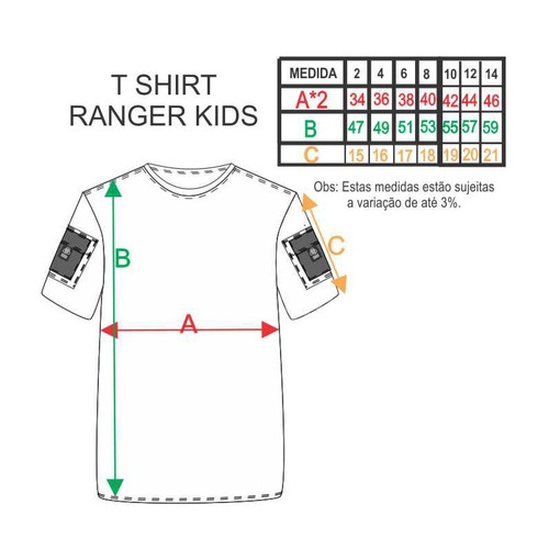 T Shirt Ranger Kids - Camuflada Multicam Black