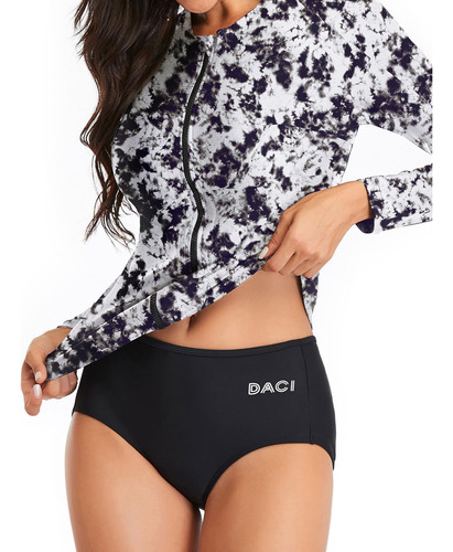 Traje De Baño De Manga Larga Para Mujer, 2 Piezas Con