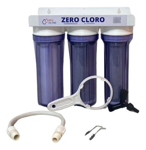 Purificador Água Elimina 100% Cloro Zero Cloro 3 Estágios Cor Transparente N/a