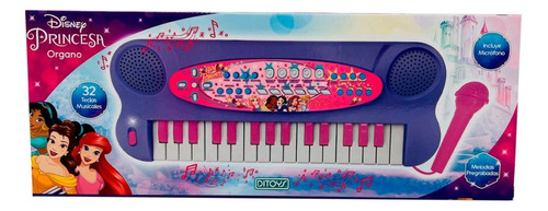 Princess Organo Teclado C Micrófono Luz Sonido Orig. Ditoys Color Rosa